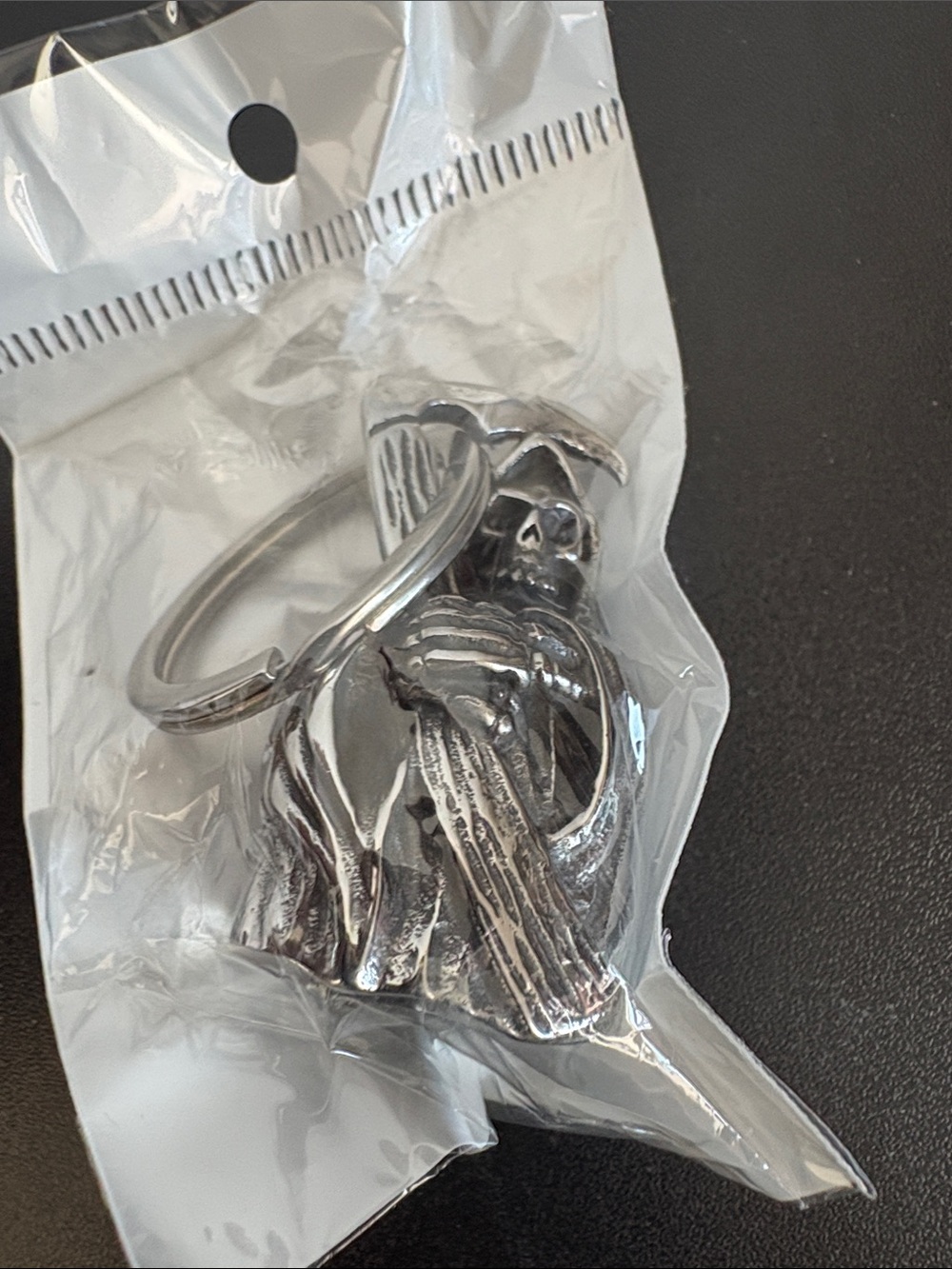 Metal Grim Reaper guardian bell- Silver